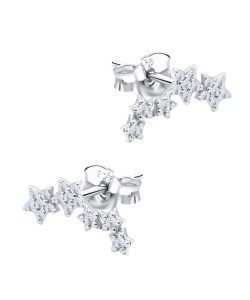 Sparkle Stars Silver Stud Earring STS-6958